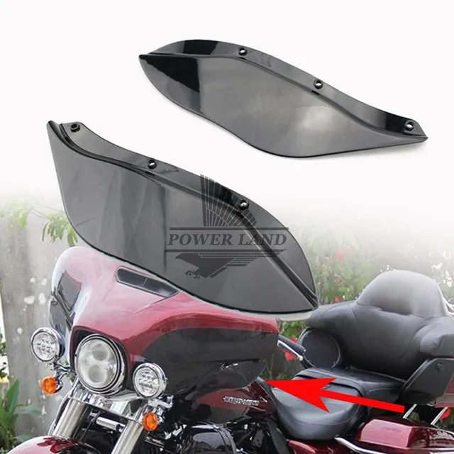 Plastic Side Wing Windshield Windscreens Wind Deflectors Air Black Fits