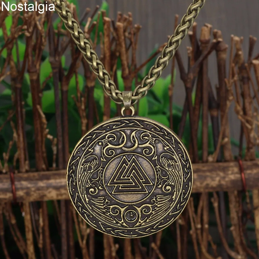 Ностальгия Odins Ворон Valknut Amulet скандинавский норвежский подвеска цветок жизни с