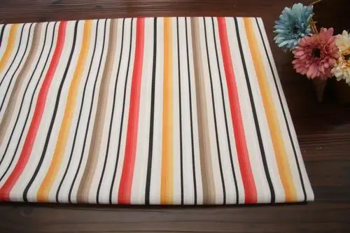 Red 26 Толстый лен хлопок Тыква полоса печатных фланелет Diy шторы Обивка диван ткань шириной 148 см - Цвет: Red 26