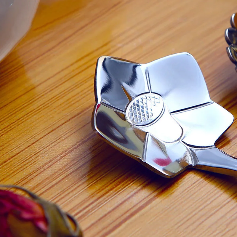 5pcs Tea Spoon Ice Cream Coffee Scoop Stainless Steel Flower Shape Soup Spoon Tableware Five Style For Choose