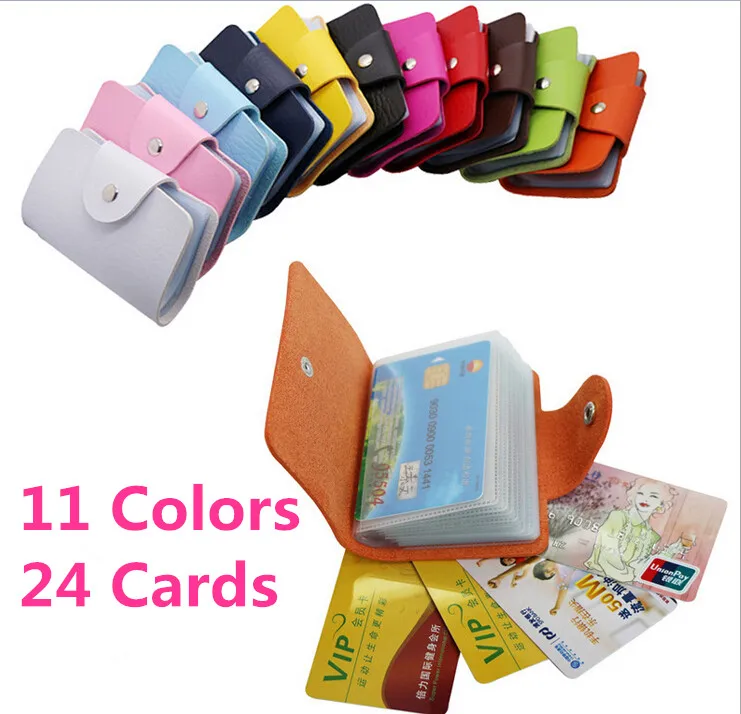 Business Credit Card Wallet Holder Bags PU Leather Buckle Bank Card Bag 24  ID Card Cover Bank Multi-functional Cover BB071-SZ