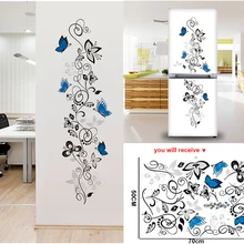 Наклейки на стену с изображением цветов, виноградных бабочек, декор для гостиной, наклейки для дома, Фреска, художественная ПВХ печать, постеры, наклейки на холодильник