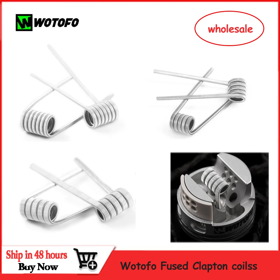

wholesale Original Wotofo N80 Replacement Vape Wire Coils Dual Core Fused Clapton Coil 0.62ohm 0.28ohm 0.5ohm for wotofo RDA