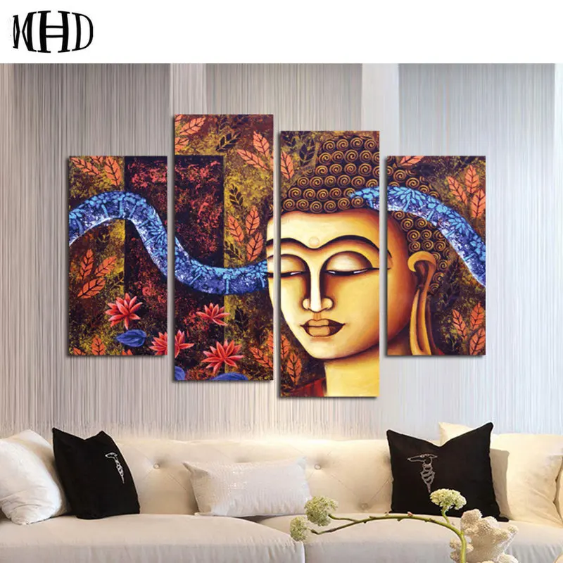 

Full round square multi-painting portrait of Buddha DIY diamond painting Buddha decorated by numbers 5D embroidery set of 4