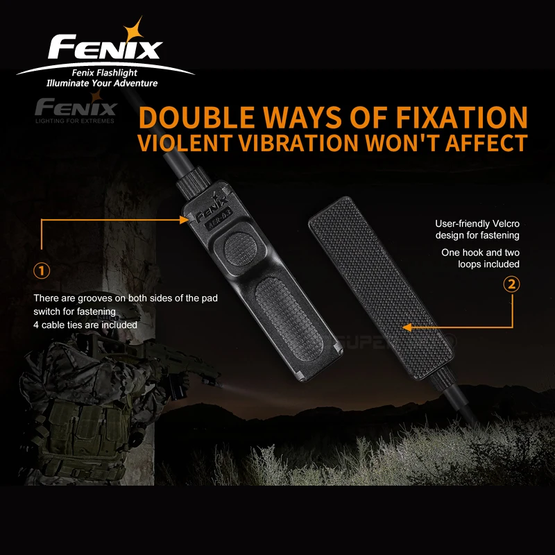 IP68 Номинальная защита Fenix AER-03 V2.0 тактический дистанционный переключатель давления для фонарей