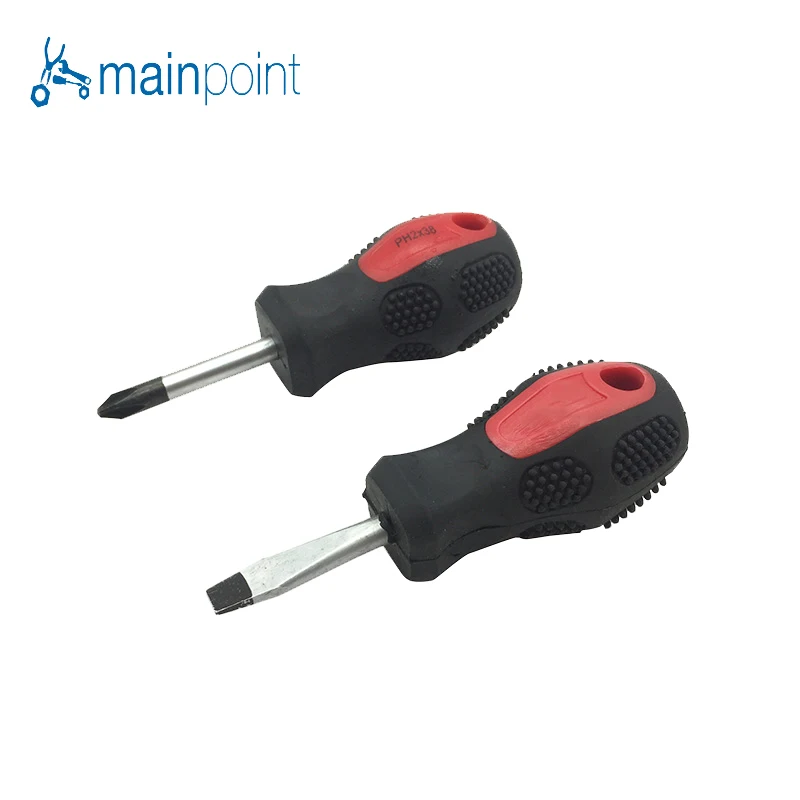 

Mainpoint High Quality Portable Mini Stubby Philips + Slotted / Flat Screwdriver Split Repair Home Tools Kit Set Easy To Carry