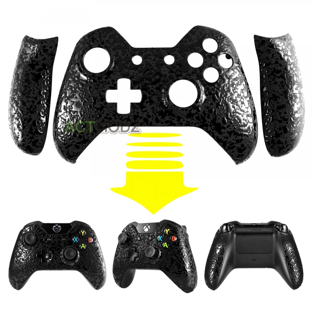 

Textured Black Front Housing Shell Faceplate Replacement with Side Rails for Xbox One Controller #ZXOMSF09