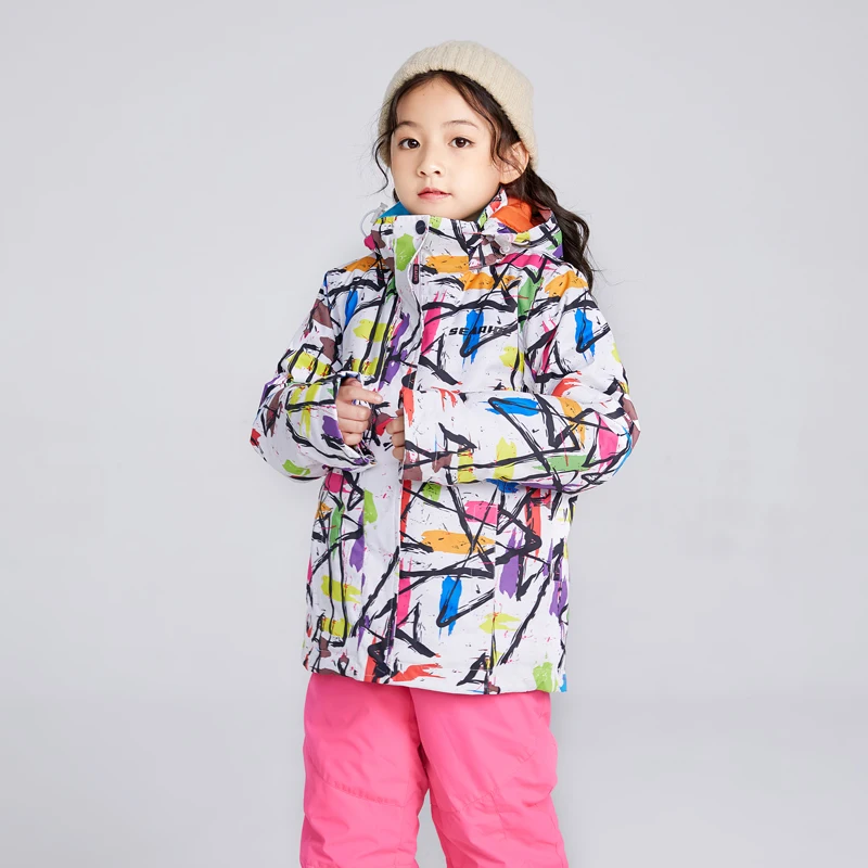 

SEARIPE Winter Outdoor Children's Skiing Jacket Snowboard Coat Kids Sports Mountaineering Clothing Waterproof Girls Ski Jacket