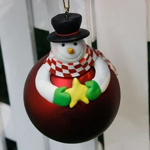 Креативный Рождественский шар, Мультяшные красочные шары, милые Подвески на рождественскую елку, полимерный глиняный шар, блестящие шары, Рождественское украшение