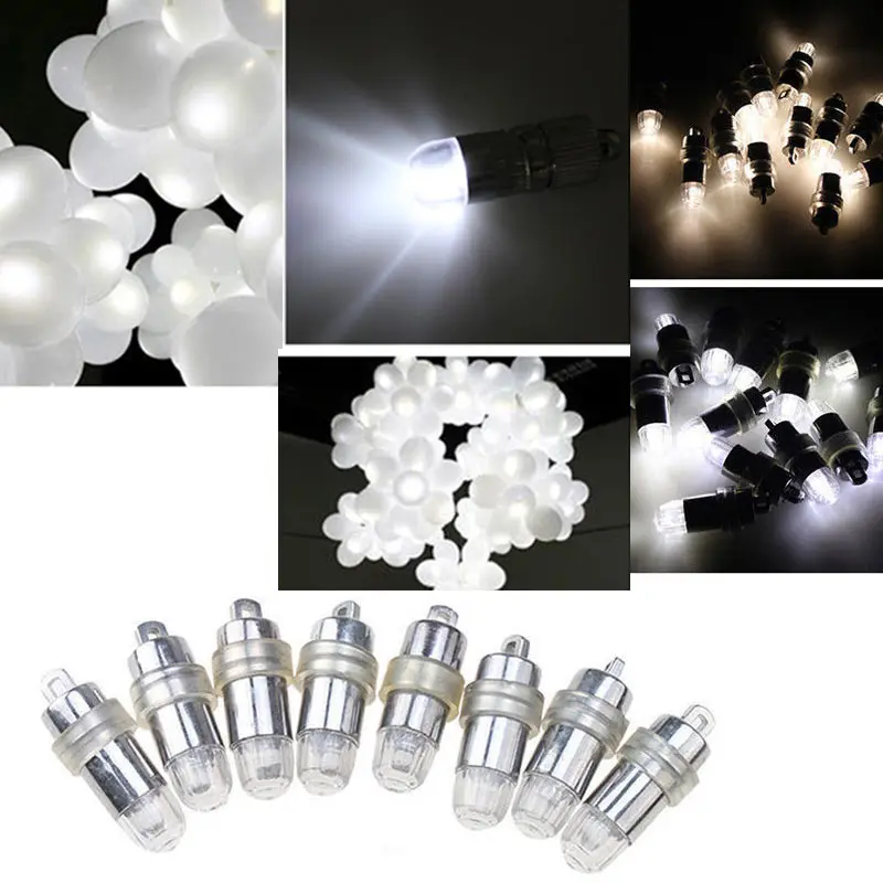 

'The Best' 12Pcs Paper Lanterns Balloons White LED Party Lights Floral Decoration Light Supplies 889