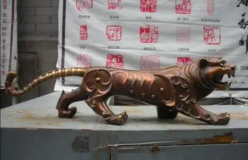 

Chinese Classical Fengshui Red Bronze ferocity Money Zodiac Tiger Statue