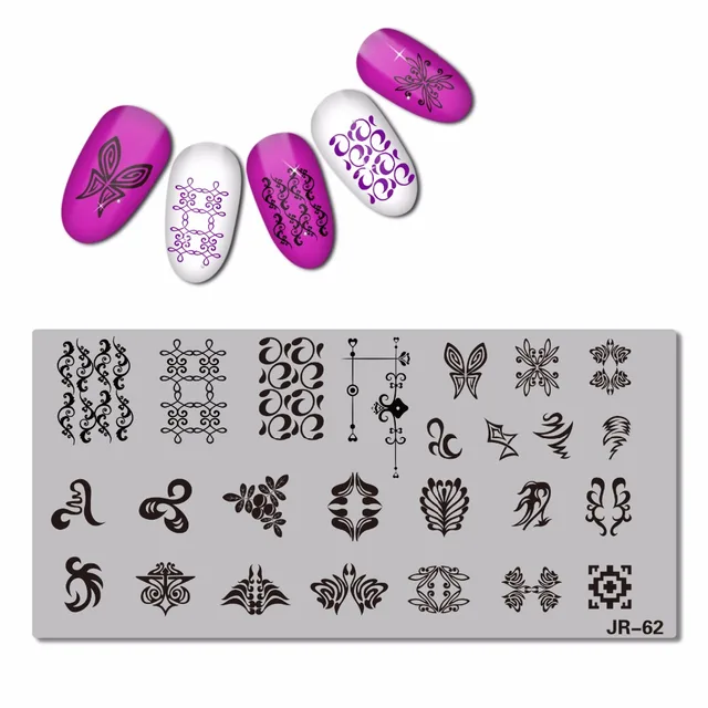 2018 stainless steel nail stamping plate template florid unicorn