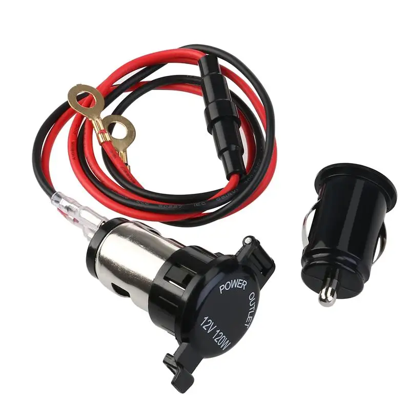 

Waterproof 12V 120W Car Motorcycle Female Cigarette Lighter Socket with DC 5V 2.1A Dual USB Car Power Adapter Charger