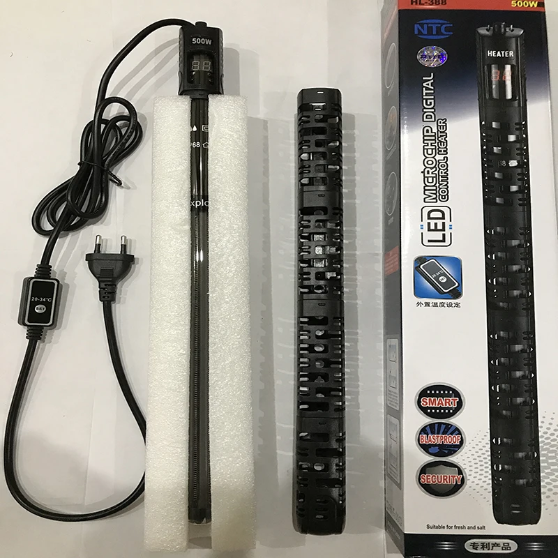 500W LCD Display Double Control Digital Submersible Aquarium Heater
