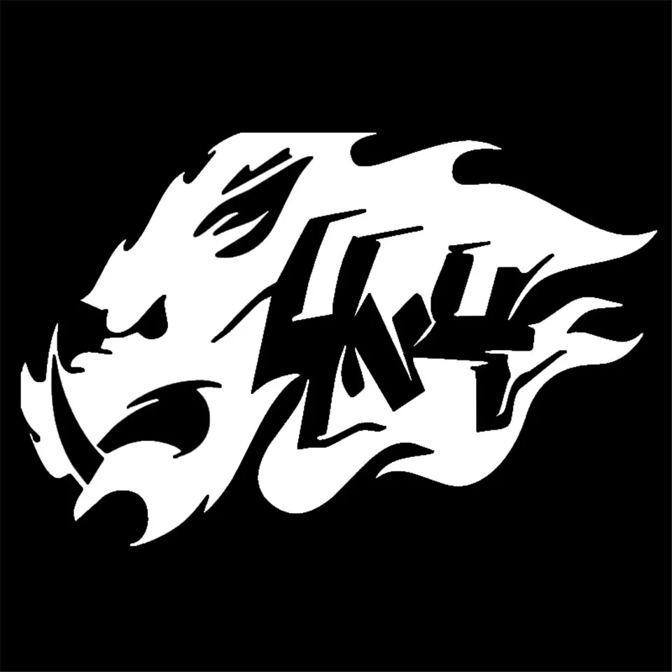 149.2CM 4x4 Boar Totem Fangs Hog Hunting Car Stickers Decals Personalized Car Accessories Cartoon Motorcycle Stickers Black   (8)