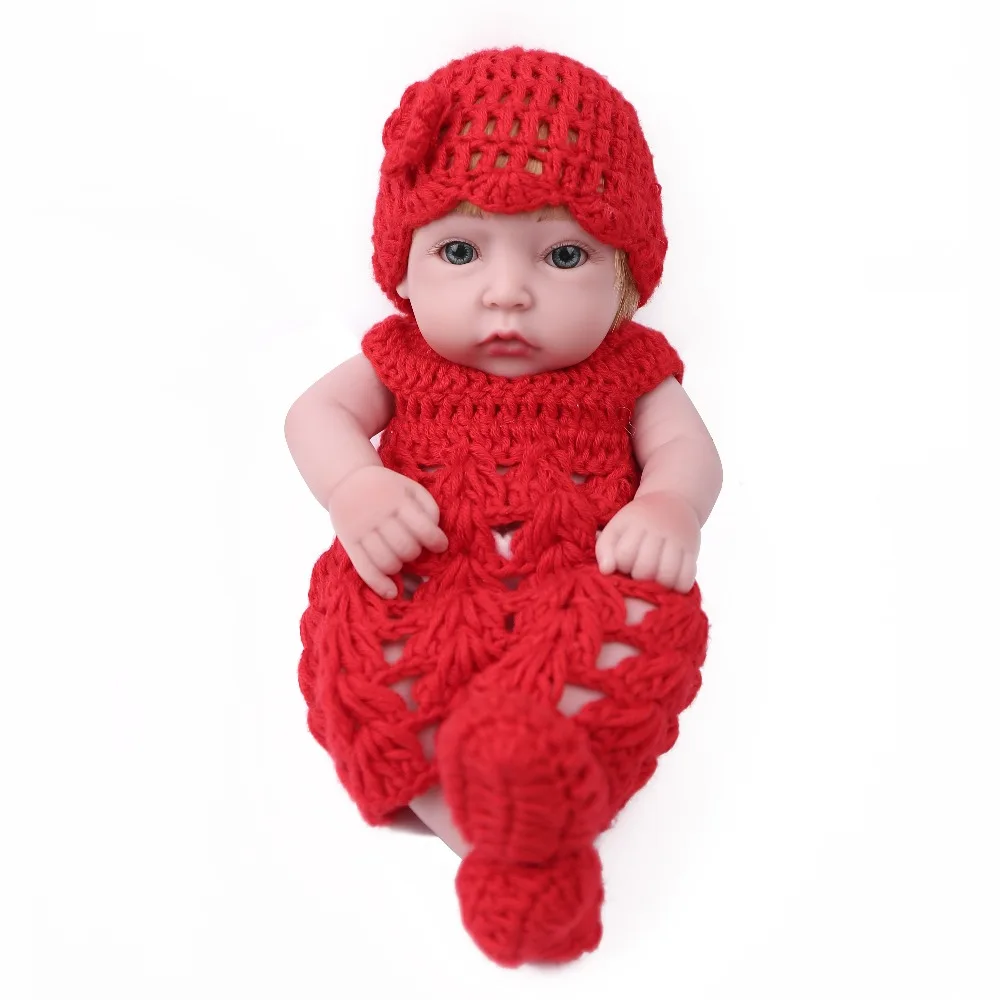 

25cm Full Silicone Reborn Dolls Handmade Lifelike Mini Real Dolls Realistic Reborn Babies Toys Bathe Playmate Gift for Children