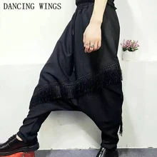 Черная готическая юбка брюки уличный хип-хоп индивидуальная прямая нижняя шаровары брюки размера плюс женские брюки