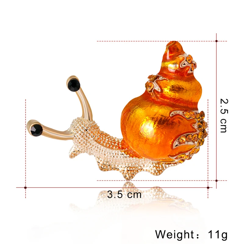 Стразы брошь Улитка булавки милые насекомые булавки и броши для женщин Морская раковина животное ювелирные изделия эмаль Металлическая Булавка платье Шарф Брошь