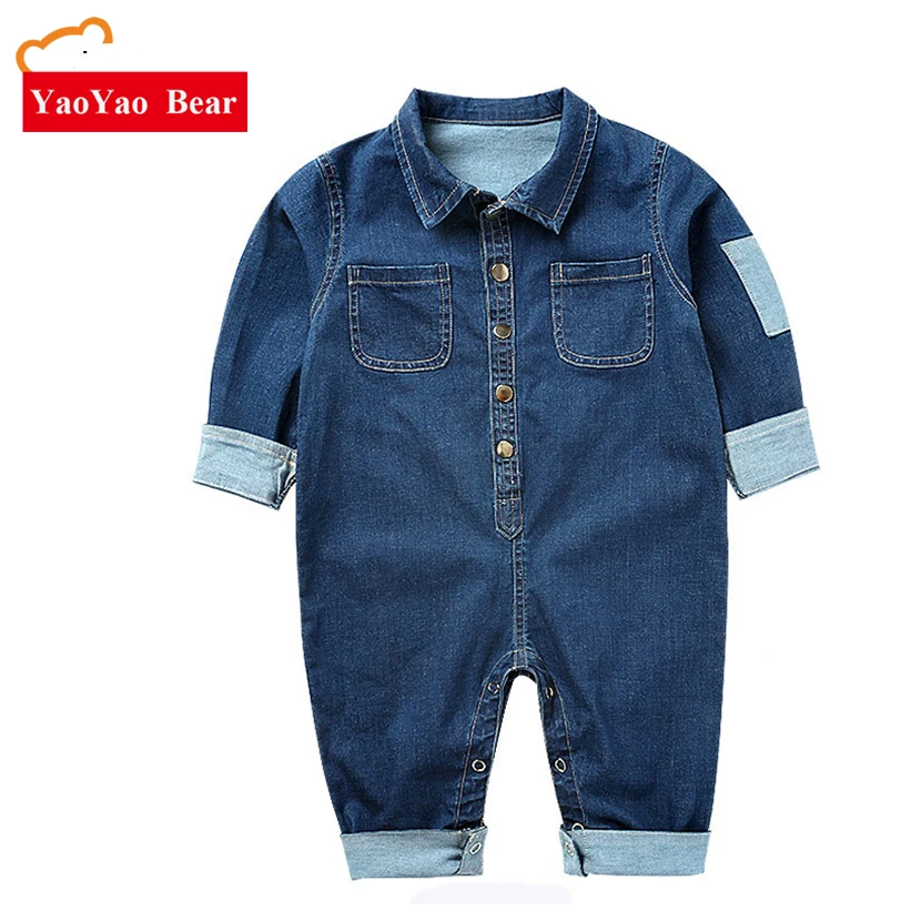  Newborn Baby rompers Child Infant Clothes Long Sleeve Cute Denim Overalls Autumn Winter Baby Clothe