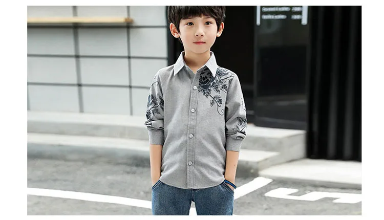 Children School Blouses Shirts Boys Cotton Printed Tops Autumn Kids Casual Long Sleeve Blouse Clothes Infant Shirts Clothing (10)