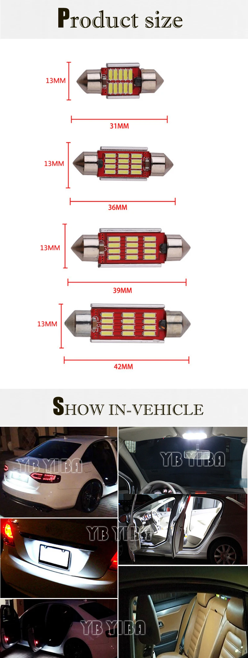 Высокое качество 31 мм 36 мм 39 мм 42 мм C5W C10W супер яркий 4014 smd; Автомобильные светодиоды ламповая гирлянда Canbus Error Free подкладке Doom лампа