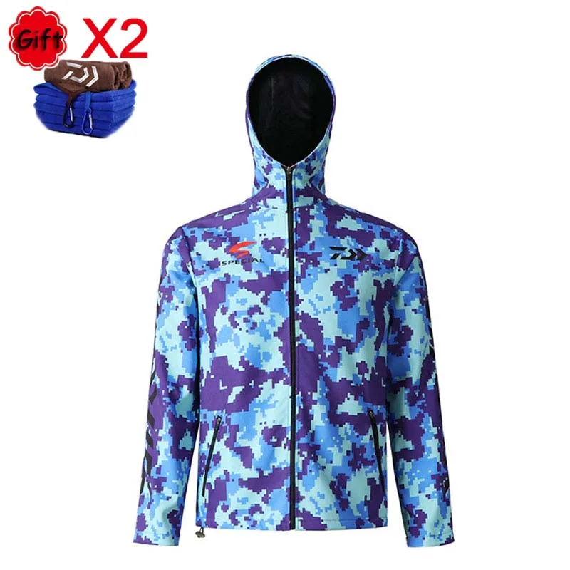 

Outdoor Sports Fishing Clothing Long Sleeve Breathable Hooded Fishing Jacket Men Fleece Warm Autumn Winter Fishing Coat
