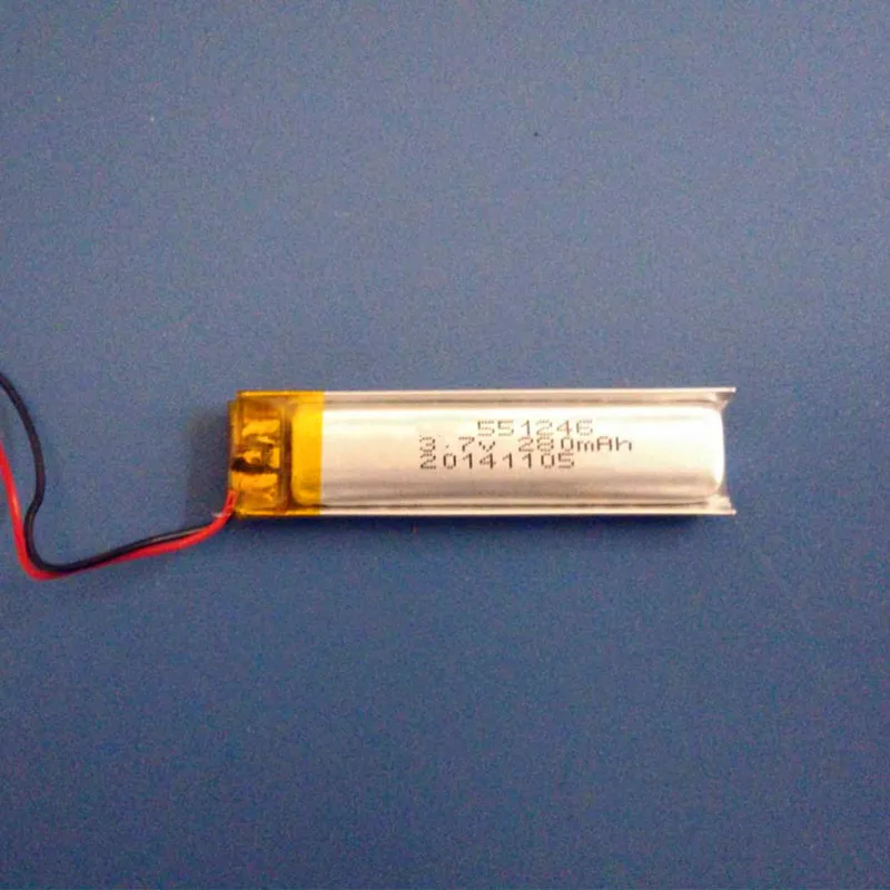 Free shipping by DHL Fedex 100pcs/lot UN38.3 551246 3.7V 280mAh Li ion Lithium battery Reading