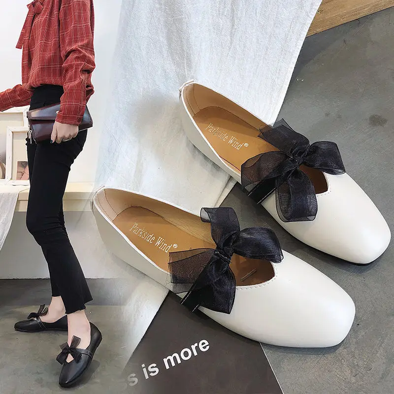 

Spring new Korean student grandma shoes lazy shoes flat shoes bow soft bottom