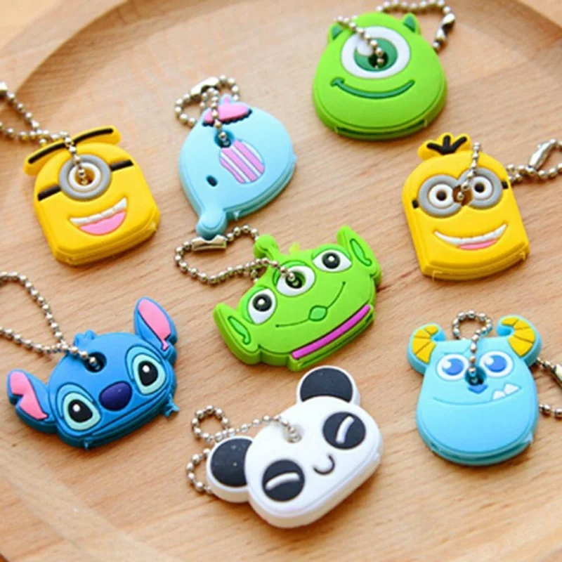 

Creative Animal Monster Little Yellow Key Chain Cartoon Accessories Silicone Key Case Soft Portable Car Key Bag Gift