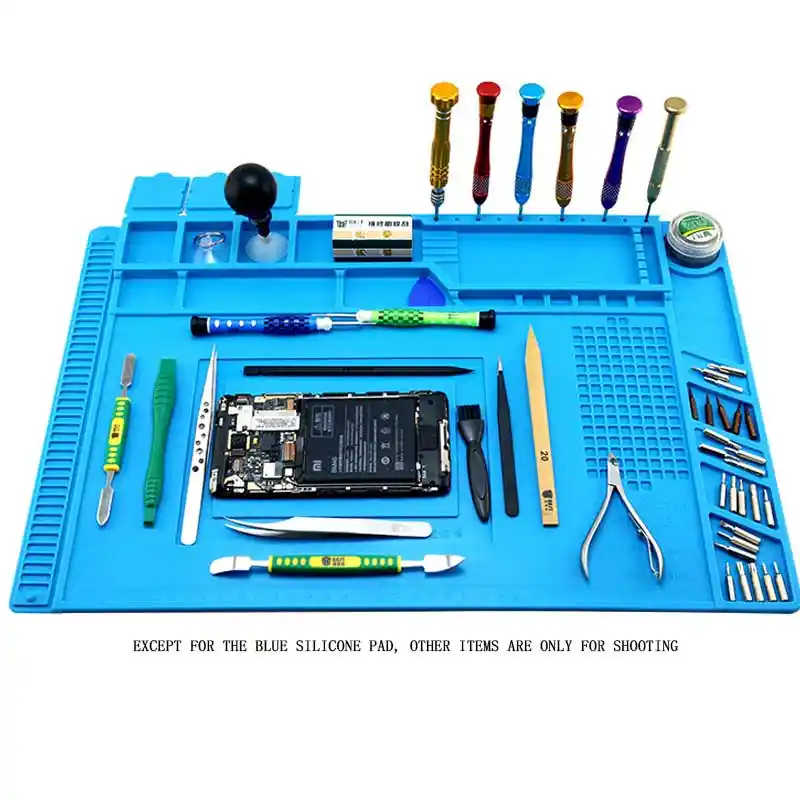 Magnetic Heat Insulation Silicone Pad Desk Work Mat Soldering Iron Phone Repair