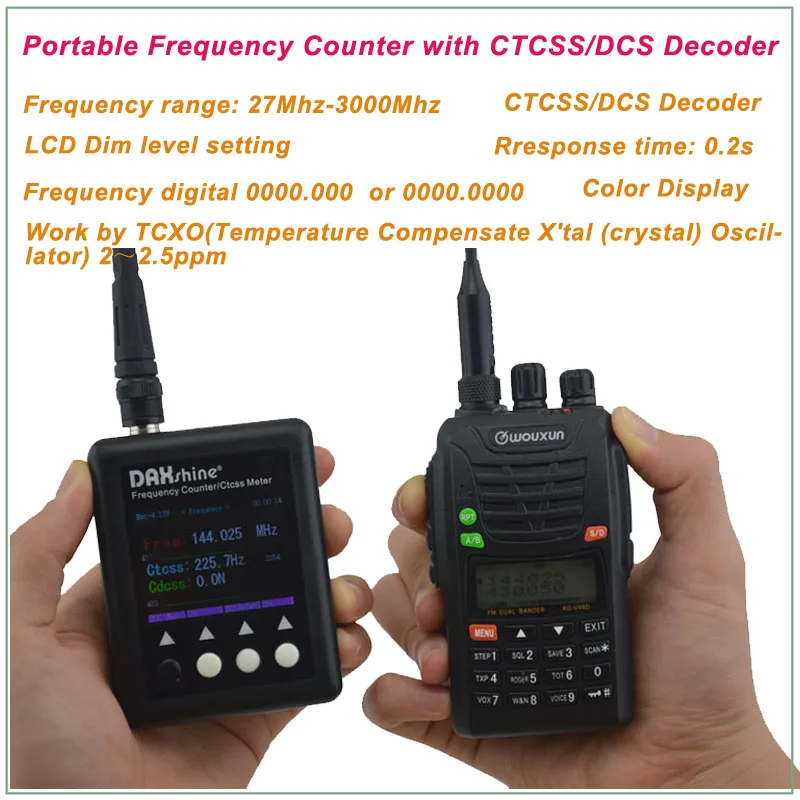 

SF401 Plus Frequency Portable meter 27MHz-3GHz DAXSHINE Portable Frequency Counter with CTCSS/DCS Decoder