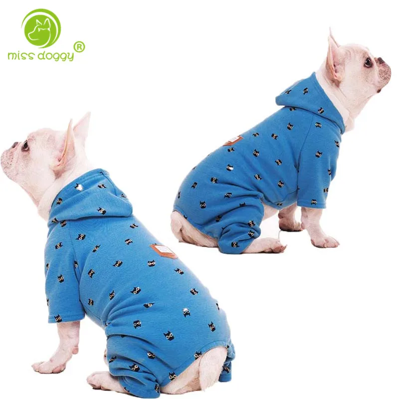 Fashion Print Four Legs Dog Jumpsuit Clothes Autumn Winter Leisure ...