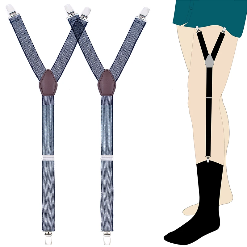 

Men Suspenders for Shirt Holder Assemblable Sock Garters Elastic Shirt Stays Shirt Tucked In Uniform Tuck stay Suspender Garters