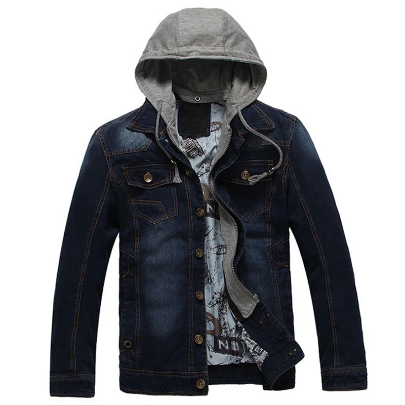 2017 Autumn New Arrivals Men 's Denim Jacket With Cap Hot Trending