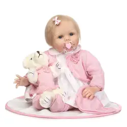 NPK кукла 55 см Reborn Baby Doll Реалистичного для маленьких девочек куклы дети Playmate младенцев раннего образования игрушки FJ88