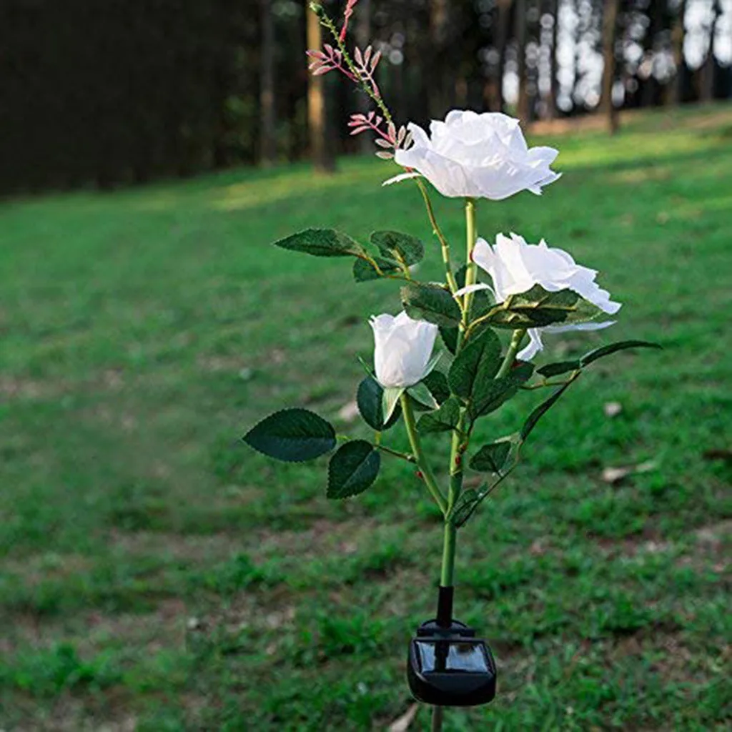 Солнечный садовый светильник розы, на солнечных батареях садовый цветочный светильник s, водонепроницаемый#30
