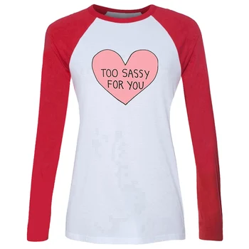 

Pink Love Too Sassy For You All I Care About Is Pizza and Luke Brooks Design Women's Lady Print long sleeves T-Shirt Graphic Tee