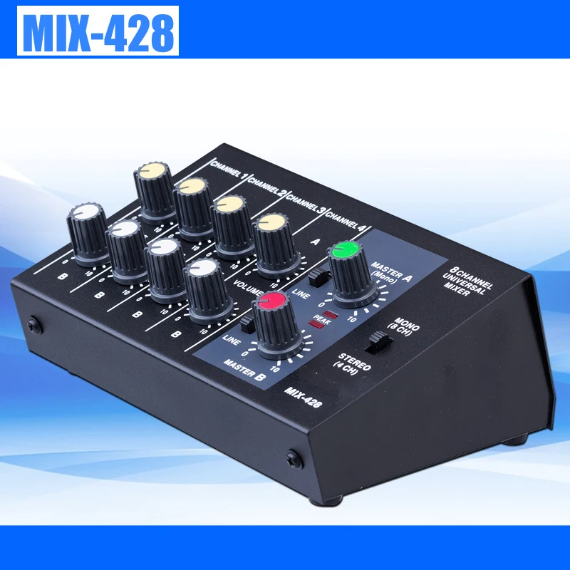Миниатюрный 8 полосный миксер Mail pure tome MIX428 усовершенствованный передний Миксер с