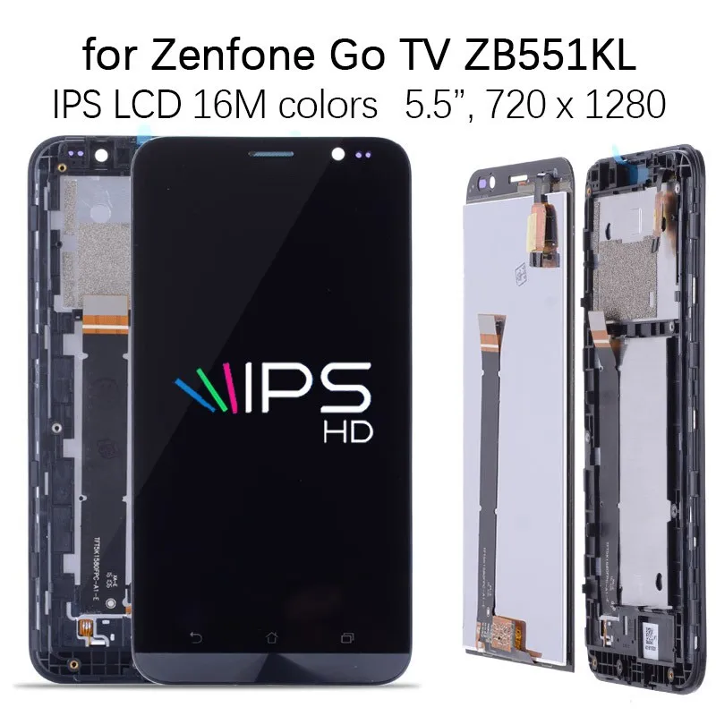Цена Дисплей для ASUS Zenfone Go ZB551KL LCD в сборе с тачскрином на рамке Оригинал черный