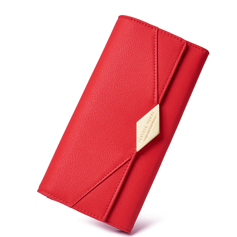 

CHALLEN Wallet Women Brand Designer Female Long Wallet Card Holder Phone Red Coin Pocket Ladies Envelope Purse High Quality
