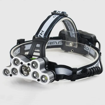 

Waterproof T6 USB Charging Strong Light Seven Heads Nine Light Headlamp Outdoor Fishing Emergency Portable Lighting