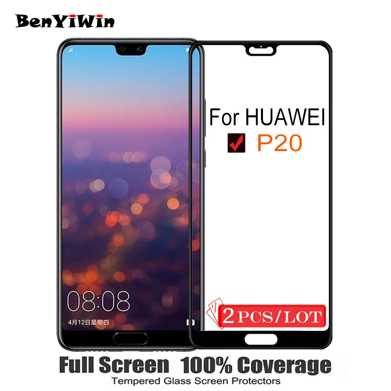 

2PCS 100% Original Full Cover Screen Protector on Protective Glass for Huawei P20 Tempered Glass For EML AL00 L09 L22 L29 Film