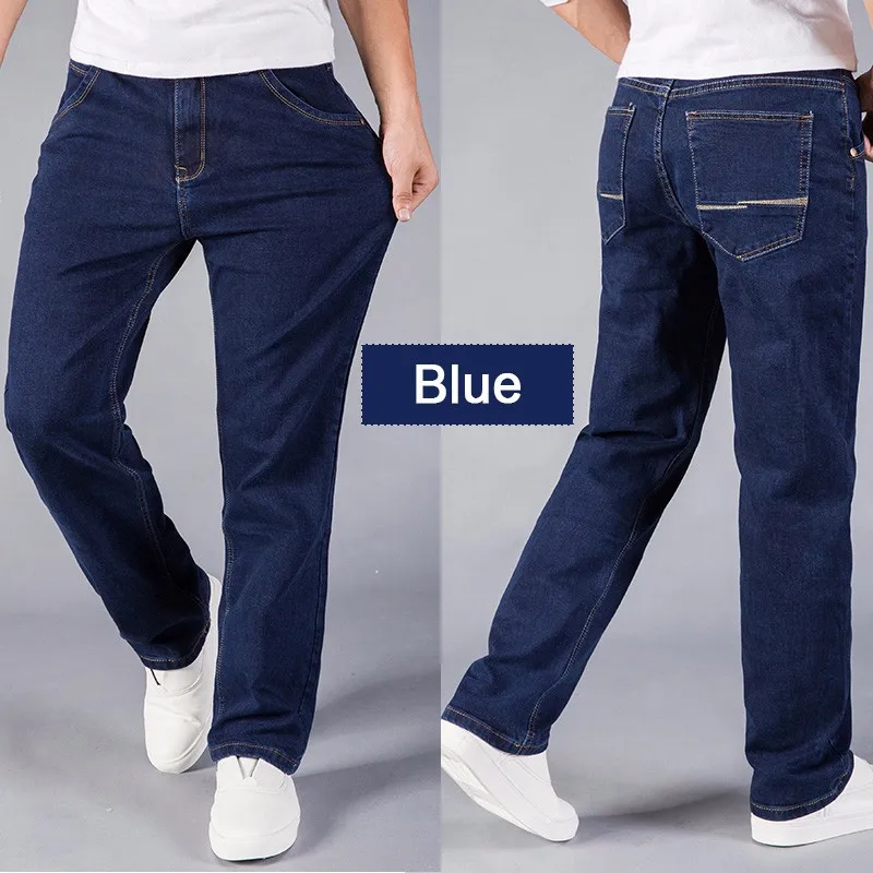 Drizzte мужчин джинсы хлопок джинсовые жан мужские прямые брюки со свободной посадкой джинсы большие и высокие брюки Большой размер от 36 до размер 50 52 джинсы