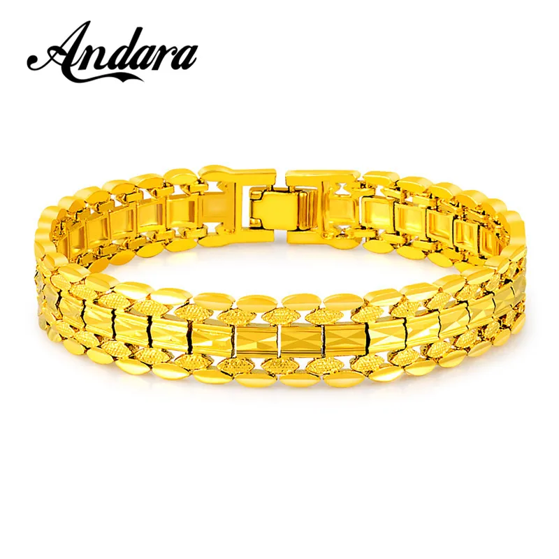 

Brand New Trendy 12mm Gold Color Vintage Mens Yellow Gold Chain Link Bracelets,Unique Bracelet Statement Jewelry Sale