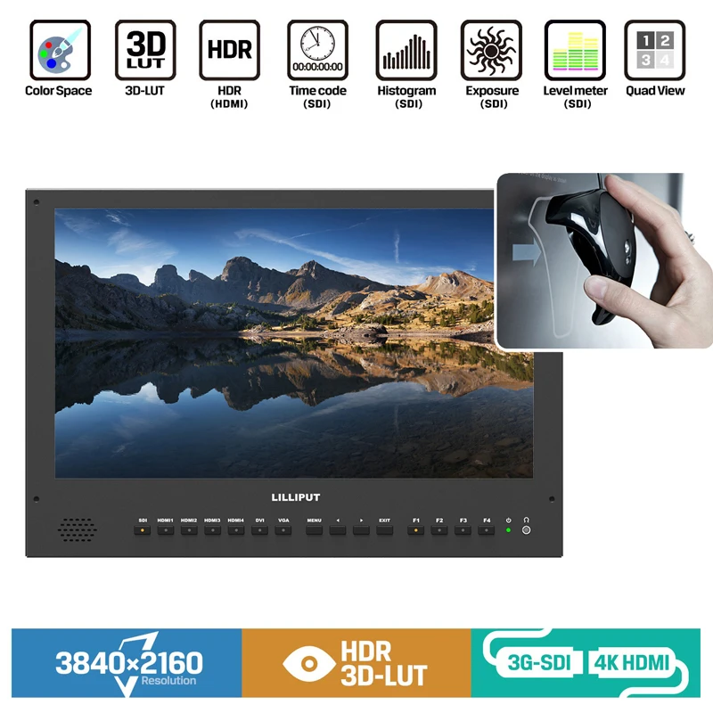 Lilliput BM230-4KS new 23.8" HDR 3D-LUT Color space Carry-on 4K Director Monitor 3840x2160 SDI HDMI Tally VGA