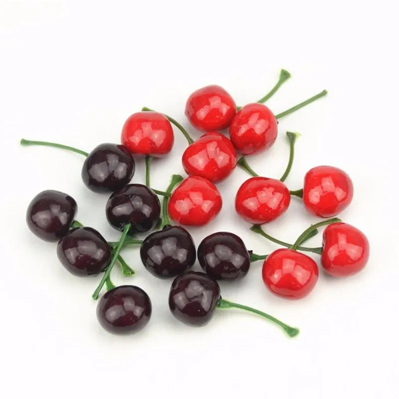Fake Fruit Black and Red Small Cherry