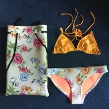 BIYISI 2017 новый стиль Цветочный печать неопрена бикини женщин летний цветок цвет неопрена купальники бикини установить купальный костюм
