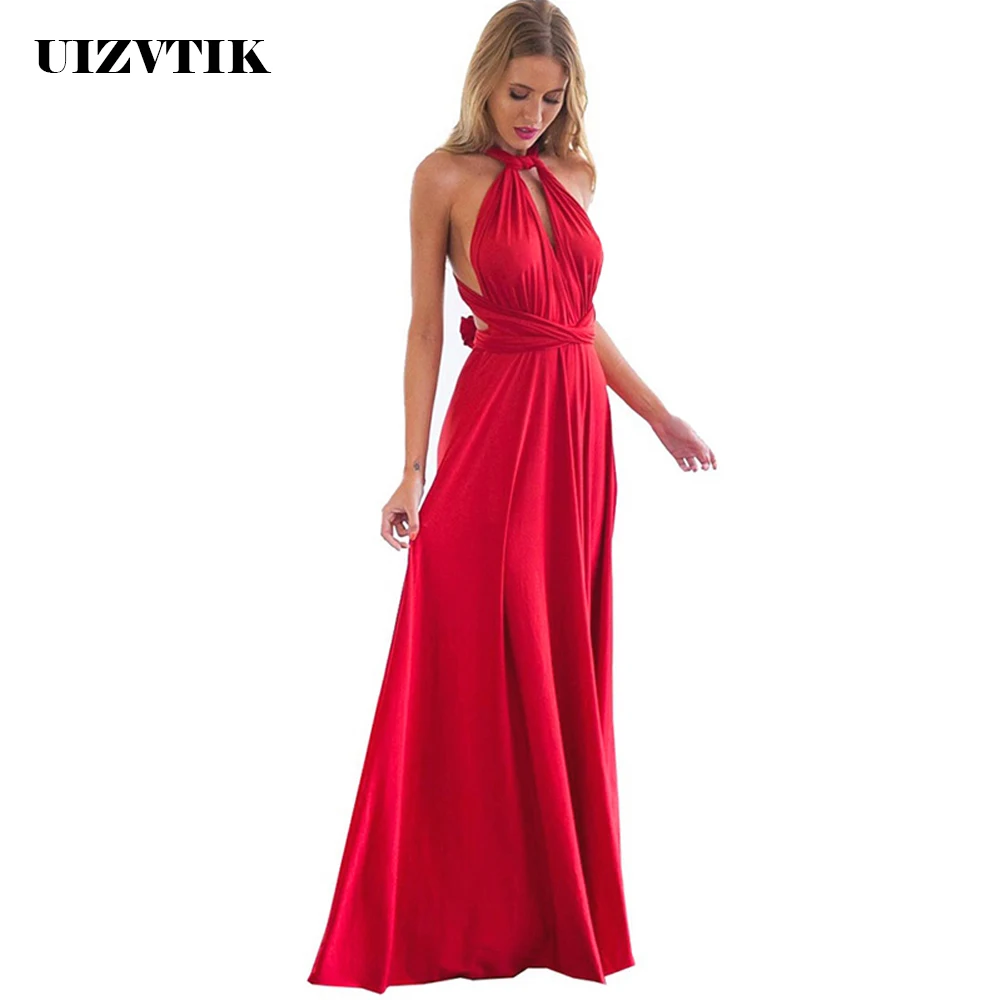 

Bandage Summer Dress Women 2019 Casual Slim Boho Beach Maxi Dresses Female Sexy Elegant V Neck Backless Wedding Long Party Dress