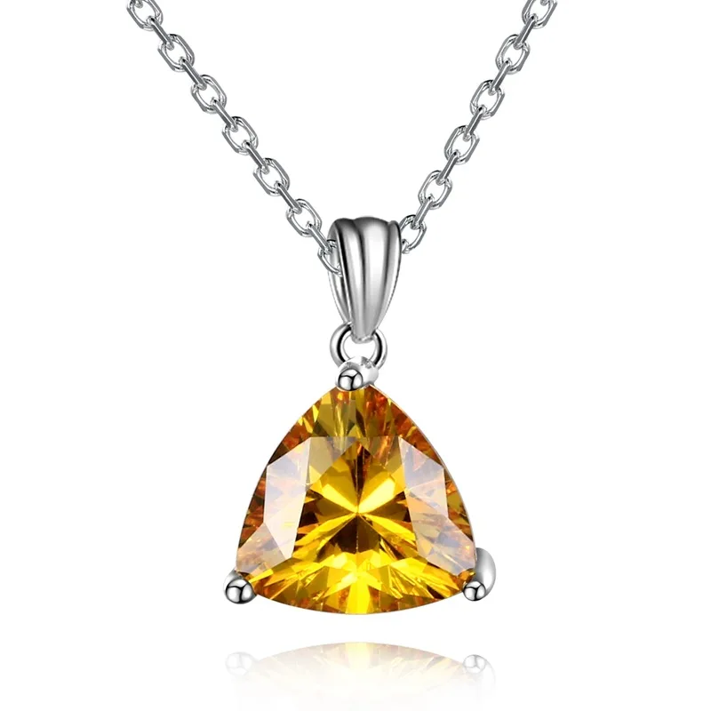 

USENSET Fashion Triangle Zircon Pendant Charm Creative Silver Color Circular Necklace New Style For Women Jewelry