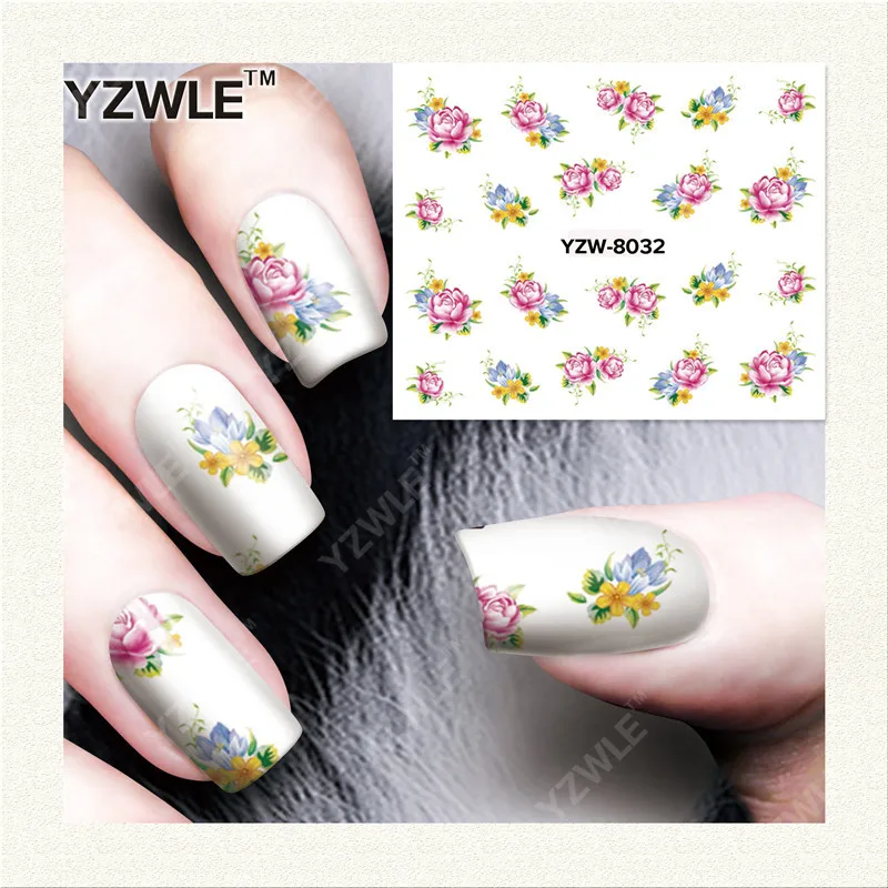 

YZWLE 1 Sheet DIY Decals Nails Art Water Transfer Printing Stickers Accessories For Manicure Salon YZW-8032